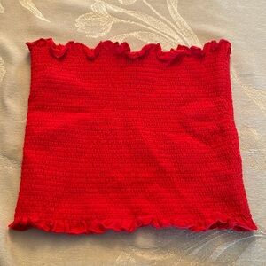 Red textured tube top